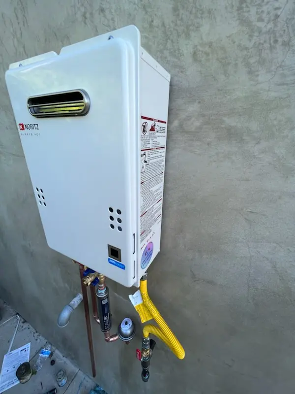 Tankless water heater installation for Porta Bella homes